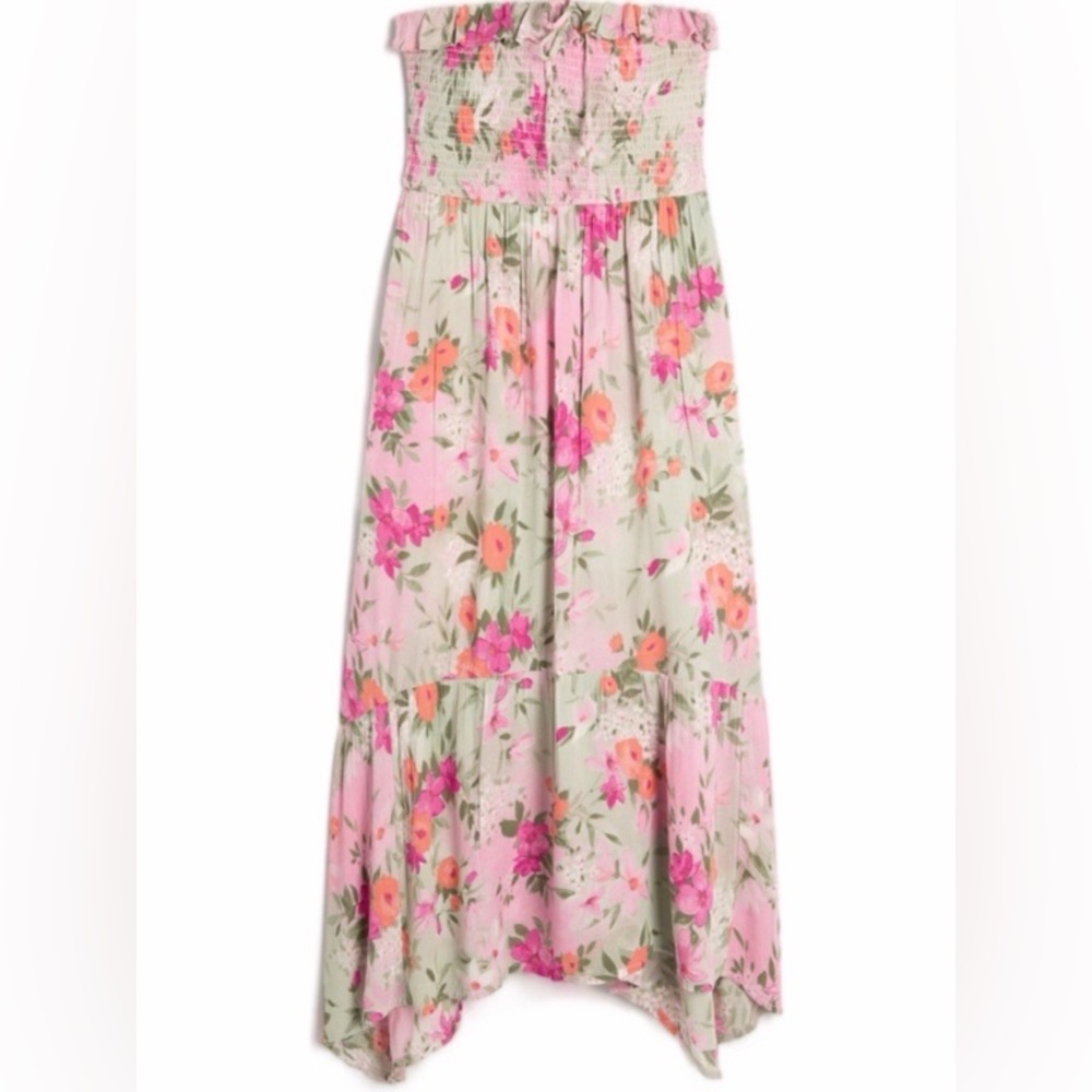 BNWT Hollister Strapless Smocked Spring Maxi Dress size XL